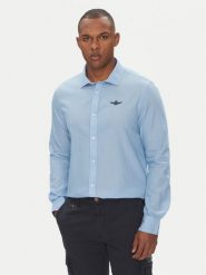 Aeronautica Militare Koszula 251CA1276CT3292 Niebieski Regular Fit. Niebieskie koszule męskie Aeronautica Militare, m, bez wzorów, z bawełny, bez kołnierzyka, bez ramiączek. Za 299.99 zł.