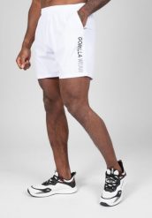 Clarkson Szorty. Białe krótkie spodenki sportowe męskie GORILLA WEAR, xl, bez wzorów, z poliesteru, na fitness i siłownię. Za 204.00 zł.