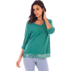 Koszulka w kolorze zielonym. T-shirty damskie marki fille de Coton, z bawełny, klasyczne. W wyprzedaży za 86.95 zł.