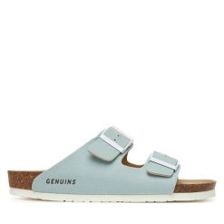 Klapki Genuins. Czerwone klapki damskie Genuins, bez wzorów, bez obcasa. Za 159.99 zł.