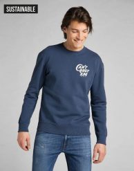 LEE CAN`T BUST `EM SWS INSIGINIA BLUE L80QTJSS 112140864. Niebieskie bluzy męskie Lee, l, bez wzorów, bez kaptura. Za 169.99 zł.
