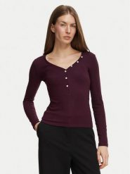 Guess Bluzka W6BP32 K6401 Bordowy Regular Fit. Czerwone bluzki damskie Guess, m, z aplikacjami, bez kołnierzyka, bez ramiączek. Za 264.99 zł.