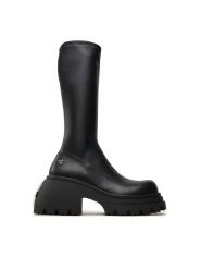 Naked Wolfe Kozaki Scar Czarny. Czarne kozaki damskie Naked Wolfe, ze skóry, bez obcasa, na słupku. Za 1,399.00 zł.