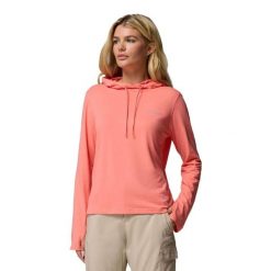 Bluza damska Columbia Sun Trek Hoodie. Brązowe bluzy damskie Columbia, bez wzorów, bez kaptura. W wyprzedaży za 197.10 zł.