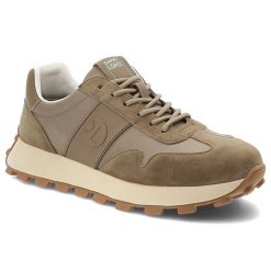 Sneakersy męskie Daniel Lopez, skóra naturalna zamszowe wstawki sznurowany fason gruba amortyzująca podeszwa okrągły nosek sportowy design, beżowe, T. Brązowe półbuty na co dzień męskie Daniel Lopez, z materiału, eleganckie, z okrągłym noskiem, bez zapięcia. Za 323.90 zł.