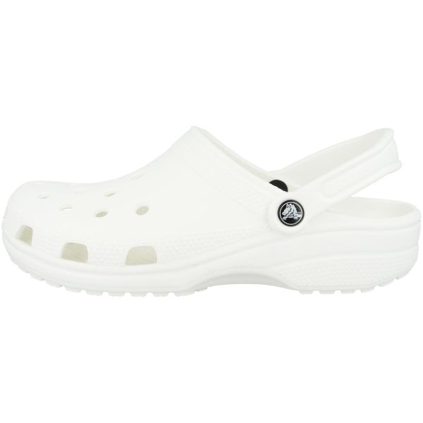 Chodaki Classic U. Białe klapki damskie Crocs, bez wzorów, z materiału. Za 293.00 zł.