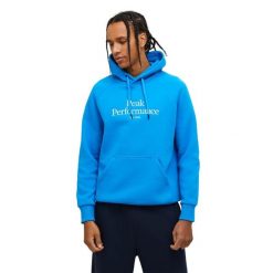 Bluza Peak Performance męska Original Hood niebieska - XXL. Niebieskie bluzy męskie Peak Performance, m, bez wzorów, bez kaptura. W wyprzedaży za 499.00 zł.