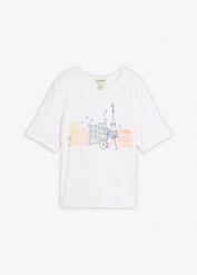 T-shirt z mieszanki wiskozy. Białe t-shirty damskie bonprix, bez wzorów, z wiskozy, bez kołnierzyka. Za 44.99 zł.