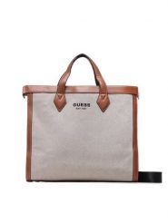 Guess Torba New Wanderluxe HMNEWW P3236 Beżowy. Brązowe torby na ramię męskie Guess, z aplikacjami, z materiału, na ramię. Za 549.99 zł.