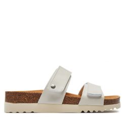 Klapki Scholl. Białe klapki damskie Scholl, bez wzorów, bez obcasa. Za 339.99 zł.