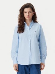 Tommy Jeans Koszula DW0DW20290 Błękitny Regular Fit. Niebieskie bluzki damskie Tommy Jeans, xxs, bez wzorów, z bawełny, bez kołnierzyka, bez ramiączek. Za 219.99 zł.