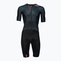 Kombinezon rowerowy męski HUUB Strada Road Speed Suit Smooth Sleeve. Czarne buty sportowe męskie Huub, m, bez wzorów, bez kołnierzyka, bez ramiączek, rowerowe. Za 749.99 zł.