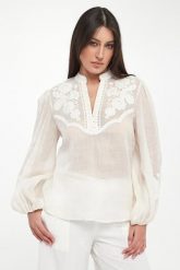 Bluzka damska z haftem TWINSET. Bluzki damskie Twinset Milano, bez wzorów, bez kołnierzyka, bez ramiączek. Za 1,209.00 zł.