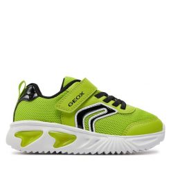 Sneakersy Geox. Zielone trampki i tenisówki chłopięce Geox, bez wzorów, bez zapięcia. Za 169.99 zł.