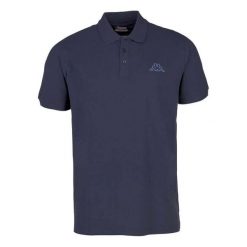 Koszulka treningowa męska Kappa PELEOT. Niebieskie koszulki polo męskie Kappa, m, bez wzorów, z bawełny, eleganckie, bez ramiączek. Za 87.71 zł.
