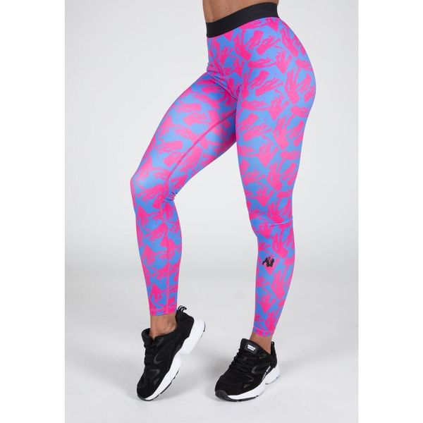 Colby Leginsy - Niebieski/Różowy. Czerwone legginsy damskie GORILLA WEAR, bez wzorów. Za 211.00 zł.
