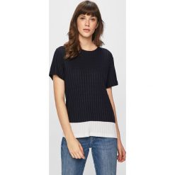 Tommy Hilfiger - Top. Niebieskie bluzki damskie Tommy Hilfiger, l, bez wzorów, z dzianiny, bez kołnierzyka, bez ramiączek. Za 259.90 zł.