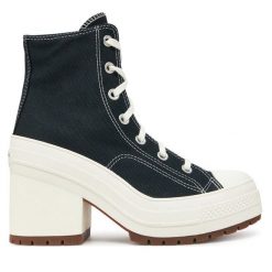 Trzewiki Converse. Czarne botki damskie Converse, bez obcasa, na słupku, bez zapięcia. Za 519.99 zł.