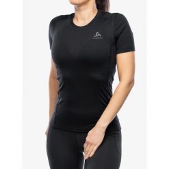 Koszulka termoaktywna damska Odlo Merino 200 BL Top Crew Neck SS. Czarne bielizna termoaktywna damska Odlo, bez wzorów, bez kołnierzyka, bez ramiączek, narciarskie. Za 298.99 zł.