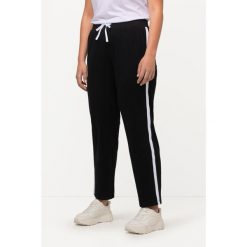 Damskie Spodnie dresowe elastyczny pas paski boczne. Czarne spodnie dresowe damskie Ulla Popken, plus size, bez wzorów, z bawełny. Za 143.99 zł.