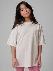 4F T-shirt loose z nadrukiem dziewczęcy - biały 134/140 (8-10 lat). Białe t-shirty i topy dla dziewczynek 4f, bez wzorów, z bawełny, bez ramiączek. Za 59.99 zł.