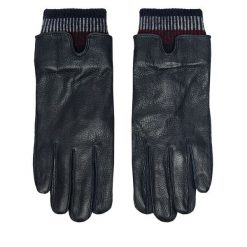 Rękawiczki Męskie Tommy Hilfiger. Niebieskie rękawiczki męskie Tommy Hilfiger, bez wzorów. Za 379.99 zł.