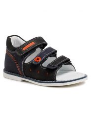 Lasocki Kids Sandały CI12-HAPPY-01A Granatowy. Niebieskie sandały chłopięce Lasocki Kids, z nubiku, bez zapięcia. Za 53.99 zł.