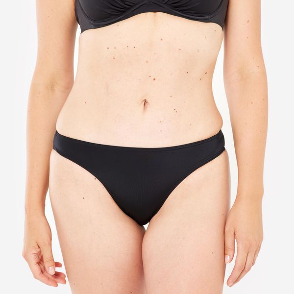 Dół kostiumu kąpielowego surfingowego damski Olaian Nina. Czarne bikini damskie OLAIAN, l, bez wzorów. Za 49.99 zł.