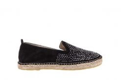 Espadryle Bayla-115 107601 Serraje Negro, Czarny, Skóra naturalna - 38. Czarne espadryle damskie Bayla, bez wzorów, z materiału, bez obcasa, bez zapięcia. W wyprzedaży za 62.10 zł.