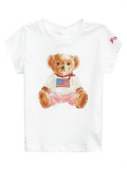 Polo Ralph Lauren T-Shirt 310844732001 Biały Regular Fit. Białe t-shirty i topy dla dziewczynek Polo Ralph Lauren, bez wzorów, z bawełny, bez ramiączek. Za 219.99 zł.