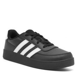 Sneakersy adidas. Czarne trampki i tenisówki chłopięce Adidas, bez wzorów, bez zapięcia. Za 199.99 zł.