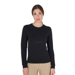 Damska bluza z dekoltem Equestro. Czarne bluzy sportowe damskie EQUESTRO, xl, bez wzorów, z bawełny, bez kaptura, do jazdy konnej. Za 329.71 zł.