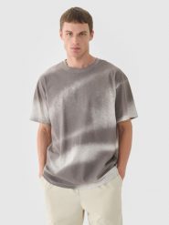 4F T-shirt oversize z nadrukiem męski - biały S. Białe koszulki sportowe męskie 4f, m, bez wzorów, z bawełny, klasyczne, bez kołnierzyka. W wyprzedaży za 39.99 zł.