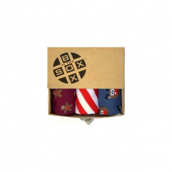 Box Świąteczny (2)- Skarpetki. Brązowe skarpety męskie Sox in the box, z bawełny. Za 80.00 zł.