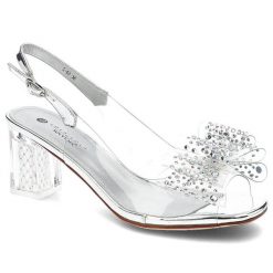 Sandaly damskie Scaviola, eleganckie z transparantnego tworzywa i skóry ekologicznej, srebrne, G-60. Szare sandały damskie Sca'viola, bez wzorów, ze skóry ekologicznej, bez obcasa, na obcasie, bez zapięcia. Za 289.00 zł.