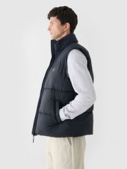 4F Bezrękawnik puchowy z wypełnieniem syntetycznym męski - czarny XXL. Czarne kurtki męskie 4f, m, bez wzorów, z dzianiny, klasyczne, bez kaptura. W wyprzedaży za 129.99 zł.