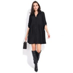 Fille Du Couturier Sukienka Damska Oriane 36 Czarny. Czarne sukienki damskie Fille Du Couturier, z koszulowym kołnierzykiem. Za 209.00 zł.