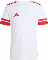 Koszulka męska adidas Squadra 25. Białe koszulki sportowe męskie Adidas, m, bez wzorów, z materiału, bez kołnierzyka, bez ramiączek, do biegania. Za 65.00 zł.