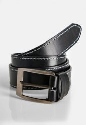 Czarny pasek męski z jasnoszarym przeszyciem REGO 2. Czarne paski damskie Volcano, z aplikacjami, z jeansu, eleganckie. Za 79.99 zł.