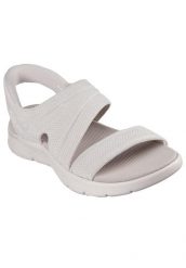 Sandały damskie Skechers Go Walk Flex Sandal. Brązowe sandały damskie Skechers, bez wzorów, z materiału, bez obcasa, bez zapięcia. Za 390.00 zł.