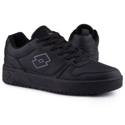 Buty męskie sportowe trampki GROOVN OC. Czarne trampki męskie Lotto, bez wzorów, z materiału, klasyczne, bez zapięcia. Za 117.00 zł.
