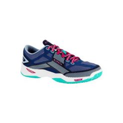 Buty do gry w siatkówkę V500 damskie. Niebieskie obuwie sportowe damskie ALLSIX, bez wzorów, z kauczuku, do siatkówki. W wyprzedaży za 169.99 zł.