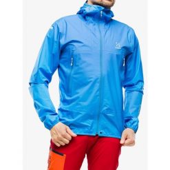 Kurtka przeciwdeszczowa męska Haglofs L.I.M Proof Jacket. Niebieskie kurtki sportowe męskie Haglöfs, l, bez wzorów, trekkingowe. Za 692.99 zł.