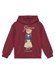 Guess Bluza J5BQ26 KAD74 Czerwony Oversize. Czerwone bluzy dla dziewczynek Guess, z aplikacjami, z bawełny, bez ramiączek, bez kaptura. Za 189.99 zł.