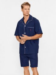 Polo Ralph Lauren Piżama 714899503004 Granatowy Regular Fit. Niebieskie piżamy męskie Polo Ralph Lauren, m, bez wzorów, z bawełny, bez ramiączek. Za 369.99 zł.