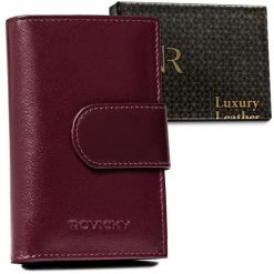 Portfel skórzany Rovicky fioletowy R-RD-40-GCL Plum. Fioletowe portfele damskie ROVICKY, bez wzorów. Za 74.99 zł.