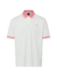 BOSS Orange koszulka polo - Bloki Mężczyźni Bawełna biały, M. Białe koszulki sportowe męskie Boss Orange, m, bez wzorów, z bawełny, bez kołnierzyka, bez ramiączek. Za 329.95 zł.