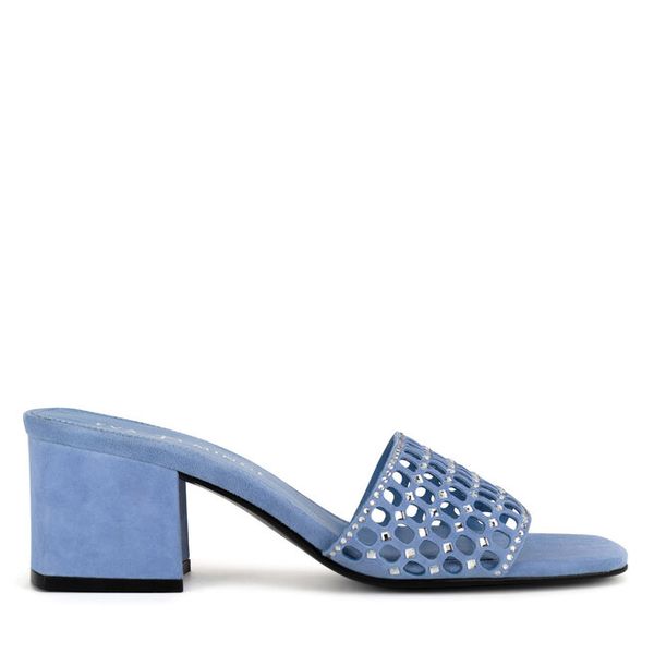 Klapki Eva Minge. Niebieskie klapki damskie Eva Minge, bez wzorów, bez obcasa. Za 319.99 zł.