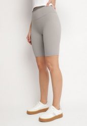 Jasnoszare Szorty Typu Kolarki z Wysokim Stanem Asallie. Szare szorty sportowe damskie Born2be, m, z aplikacjami, sportowe, z podwyższonym stanem, trekkingowe. Za 39.99 zł.