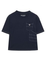 Guess T-Shirt L6RI07 K8HM4 Granatowy Regular Fit. Niebieskie t-shirty dla chłopców Guess, z aplikacjami, z bawełny, bez ramiączek. Za 129.99 zł.